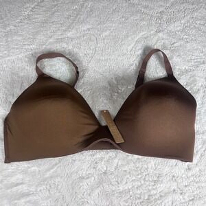 SKIMS Women's Body Lightly Lined Bra Jasper Brown Wireless BR-WRL-1689 40D NEW